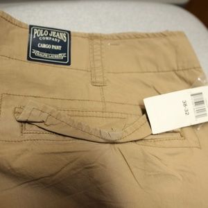 RALPH LAUREN POLO JEANS COMPANY MENS CARGO PANT: COLOR: TAN SIZE: W 38 x L 32